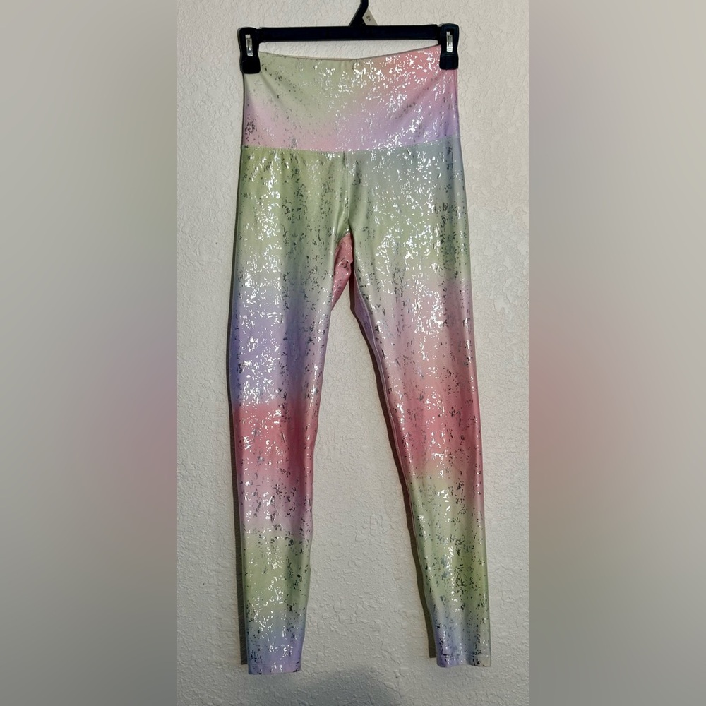 Kyoden Leggings- Multicolor Pastels with Metallic detail